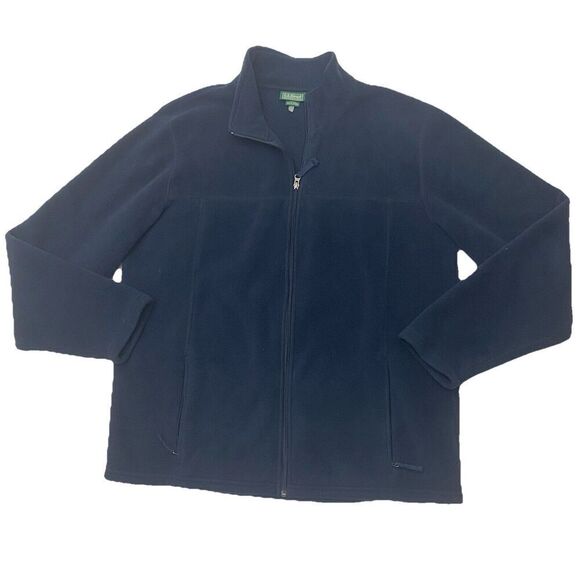 LL Bean  1/4 Zip Pullover Fleece Sweater Men's Large Tall Navy Blue - Picture 1 of 11